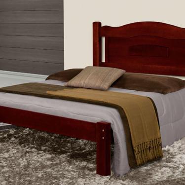 Imagem de Cama de Casal Paris de Madeira Maciça Tauari Mogno