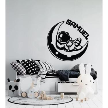 Imagem de Adesivo de parede  astronauta infantil - Ambiente dekorado, 50cm, pret