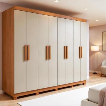 Imagem de Guarda-roupa 8 Portas 4 Gavetas com Pé Andara Soft - Móveis Lopas