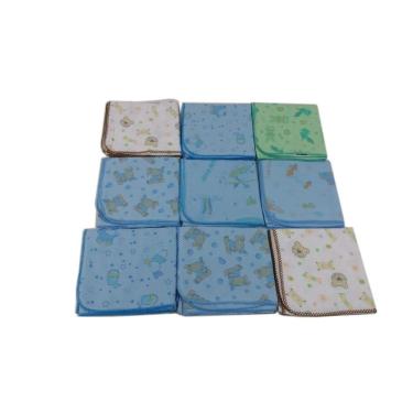 Imagem de Kit Enxoval De Bebe 4 Cueiros e 17 Fraldas com croche Menino