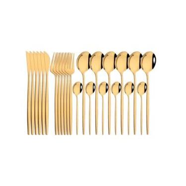 Imagem de Faqueiro 24 Peças Constantinne em Inox L’Hermitage Dourado