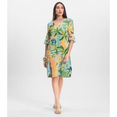 Imagem de Vestido Feminino Estampado Infinita Cor Rosa, P, Rosa