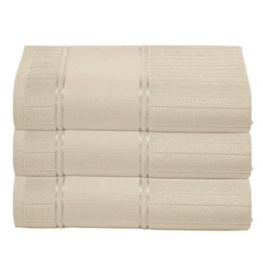 Imagem de Kit c/ 3 Toalha Banho Dohler Artesanalle Pintura 70x140cm, Bege