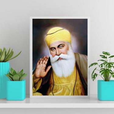 Imagem de Quadro Decorativo Guru Nanak 45X34Cm - Com Vidro Branca