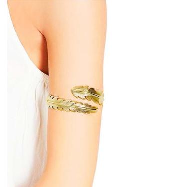 Imagem de Pulseira Bracelete Dourado Prateado Festa Casamento Folhas - - anjo da