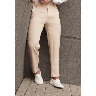 Imagem de Calça Masculina Alfaiataria Milano - Genérica, Bege, G