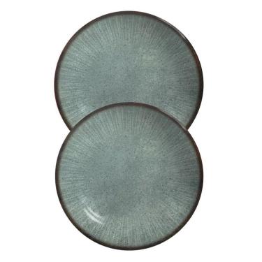 Imagem de Jogo 2 Pratos Fundo Coup Síria Verde Em Cerâmica Alleanza 25cm