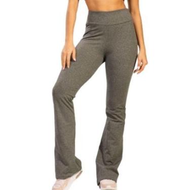 Imagem de Calça Legging Flare Peluciada Serra e Mar Boca de Sino Bailarina Cintura Cós Alto Moda Fitness-Feminino