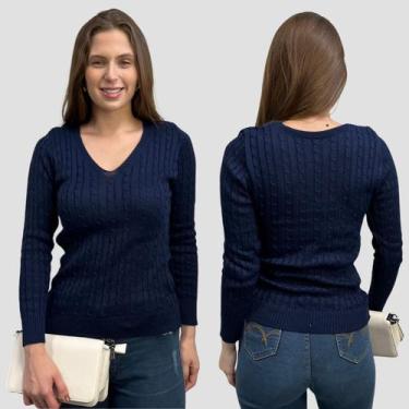 Imagem de Kit 2 Blusas Manga Longa Feminina Trico Modal Trança Inverno - SP/CXX,