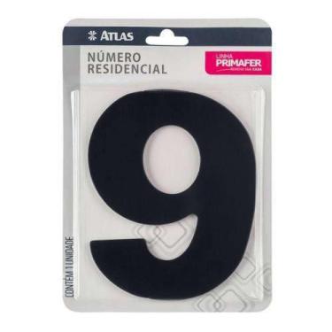 Imagem de Número Residencial Adesivo Preto 9 - Alumínio Composto - Fita 3m Vhb -