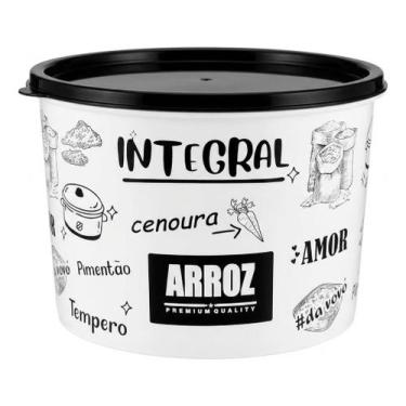 Imagem de Pote Organizador Mantimentos Branco 2l Cozinha Decorado - UZY, Arroz