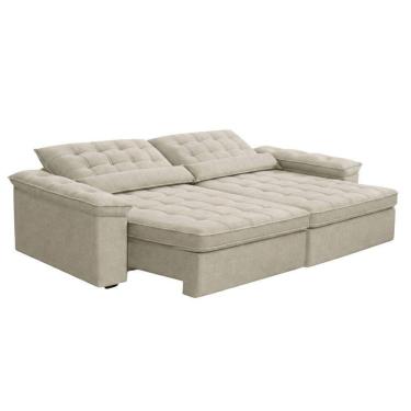 Imagem de Sofá Retrátil E Reclinável 4 Lugares 2,50m Sole Bege