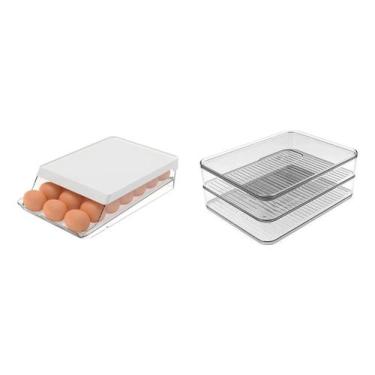 Imagem de Kit Porta Ovos Bandeja 21 Uni + Porta frios duplo Ou Linha Clear Fresh