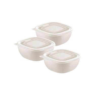 Imagem de Jogo De Potes Tramontina Mixcolor Polipropileno Bege 600 Ml 3 Peças