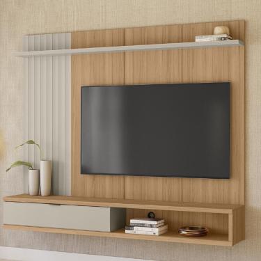 Imagem de Painel Tv 75 Pol 179cm Bancada Suspensa Aruba Jequitibá/Off L06 - Mpozenato