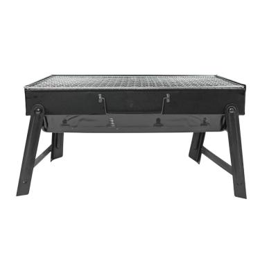 Imagem de Mini Churrasqueira Maleta Portátil Dobrável a Carvão em Aço Inox com 2 Grelhas 35x27cm...