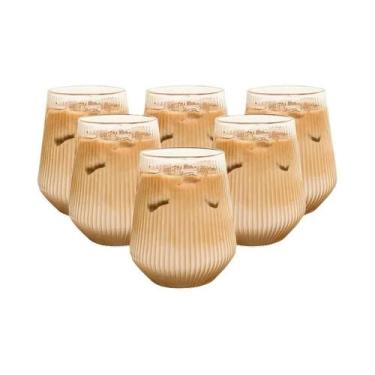 Imagem de Conjunto De Copos De Vidro Resistentes Ao Calor Com Listras Verticais 