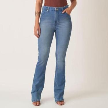 Imagem de Calça Jeans Confort Flare Cintura Alta Cós Revel Listras-Feminino