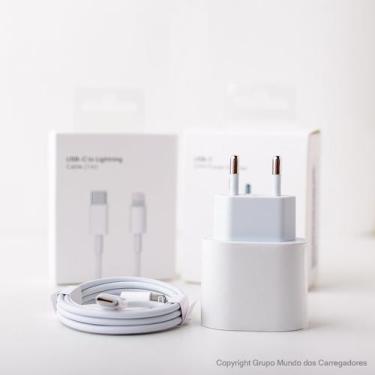 Imagem de Carregador Completo UsbC 20W Turbo Compativel com Iphone11 12 13 14 Pr