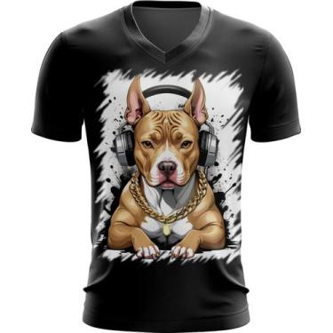 Imagem de Camiseta Gola V Pitbull com Headphones 9, M