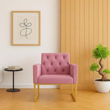 Imagem de Poltrona para Sala Quarto e Salão de Beleza Thais com Base de Ferro Do