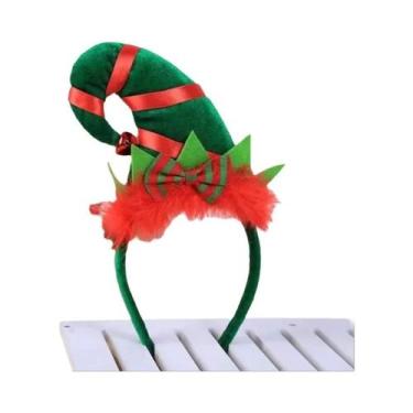 Imagem de Chapéu De Elfo De Natal Para Crianças E Adultos Com Sino E Laço Fluffy