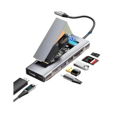 Imagem de Estação De Dock USB C 100W 8-em-1 Hub USB Com Armazenamento De Disco H
