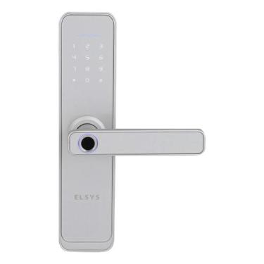 Imagem de Fechadura Digital Embutir Biometria Senha Prata - Elsys