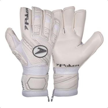 Imagem de Luva de goleiro Eclipse Poker profissional, Branco, 11