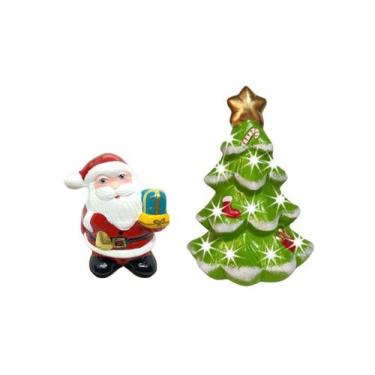 Imagem de ARVORE DE NATAL PORTA VELA E PAPAI NOEL VERDE Claro - Hp Decor