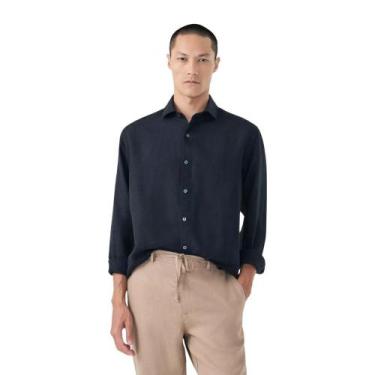 Imagem de Camisa Oficina Reserva Linho Preto, Preto, 3