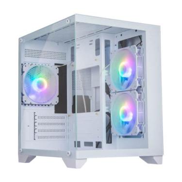 Imagem de Gabinete Gamer Branco Soul Pro Bg-052 3 Fan Argb Aquario - Bluecase