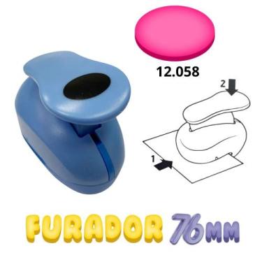 Imagem de Furador Cortador Perfurador De Eva Papel 76mm Make+  Artesanal  Scrapb