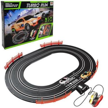 Imagem de Autorama auto pista turbo run circuito oval 2 carros + cabo usb e aces