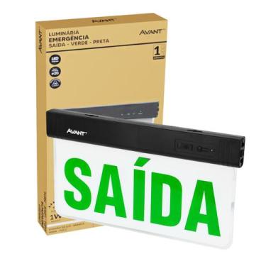 Imagem de Placa Sinalização Saída 6000k Led 2 Lados Bivolt 1w Verde - Avant, Pre