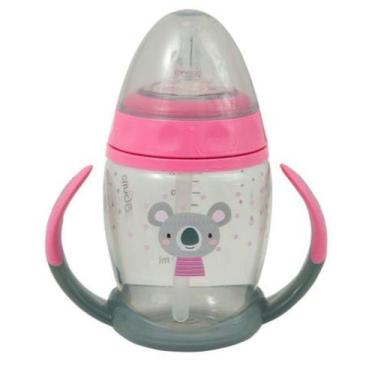 Imagem de Copo Infantil Canudo  Silicone Alça Tampa 230ml Coala Clingo