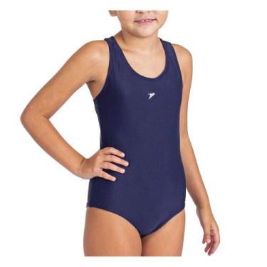 Imagem de Maiô infantil nadador poker natação proteção uv 50 piscina, 6, Marinho