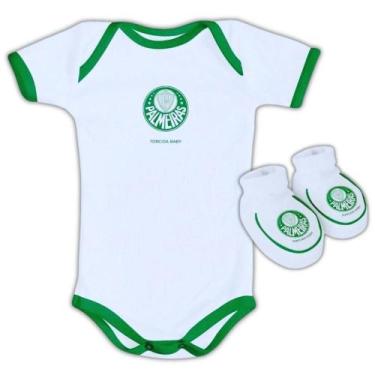 Imagem de Body e Pantufa Bebê Palmeiras Branco - Torcida Baby, M