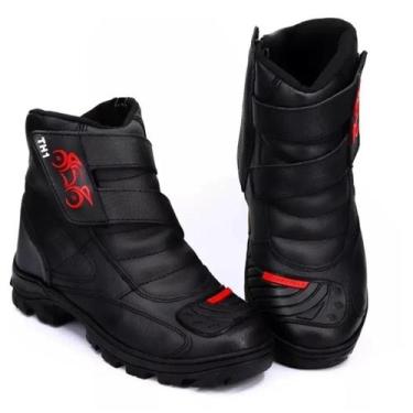 Imagem de Nome do Produto BOTA MOTOCICLISTA TH1 PRETA IMPERMEAVEL MOTO ESPORTIVA