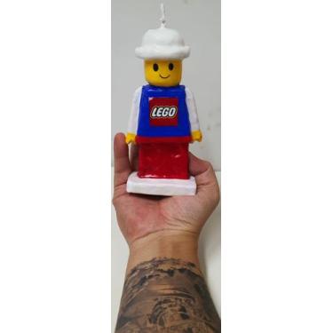 Imagem de Grande Vela de Aniversário Decoração Festa Lego