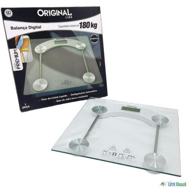 Imagem de Balança Digital Original Line com Visor LCD em Vidro Temperado Transparente Capacidade 180kg