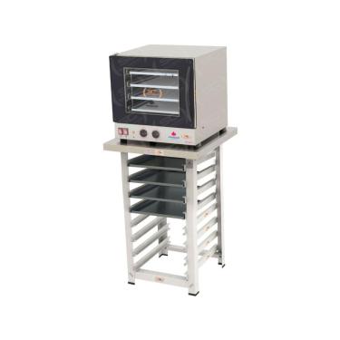 Imagem de Kit Forno Turbo Elétrico com Bancada e Assadeiras Progás PRP-004 MES-004 Aço Inox Preto 110V