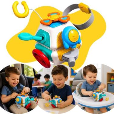 Imagem de Brinquedo Educativo Sensorial 10 em 1  Cubo Interativo com Atividades 