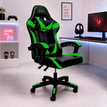 Imagem de Cadeira Gamer Ergonômica Reclinável com Almofadas Lombar e Cervical  m