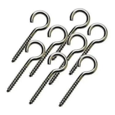 Imagem de Ganchos Pitão P/ Rede De Proteção 8 De Aço Inox 100 Unidades - Metalug