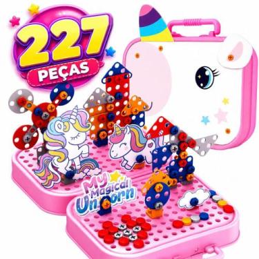 Imagem de Kit Maleta Educativa de Montagem Unicórnio Brinquedo Educativo Infanti