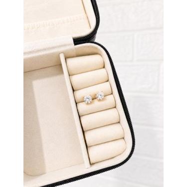 Imagem de Brinco ponto de luz clássico folheado colorido elegante dourado prata 