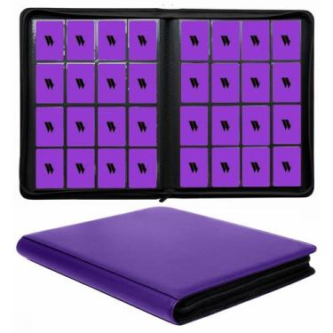 Imagem de Álbum para Cartas WUTONMU 16 Bolsillos Roxo sem Anéis com Zíper