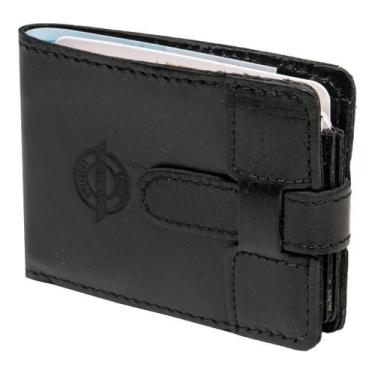 Imagem de Carteira Masculina De Couro Rígido com Fivela - Artlux, Preto