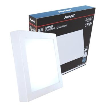 Imagem de Painel Led Plafon Aluminio Sobrepor 18w 6500k Branco Frio 22cm 110v/220v Bivolt Quadrado Cod:768101372 Avant